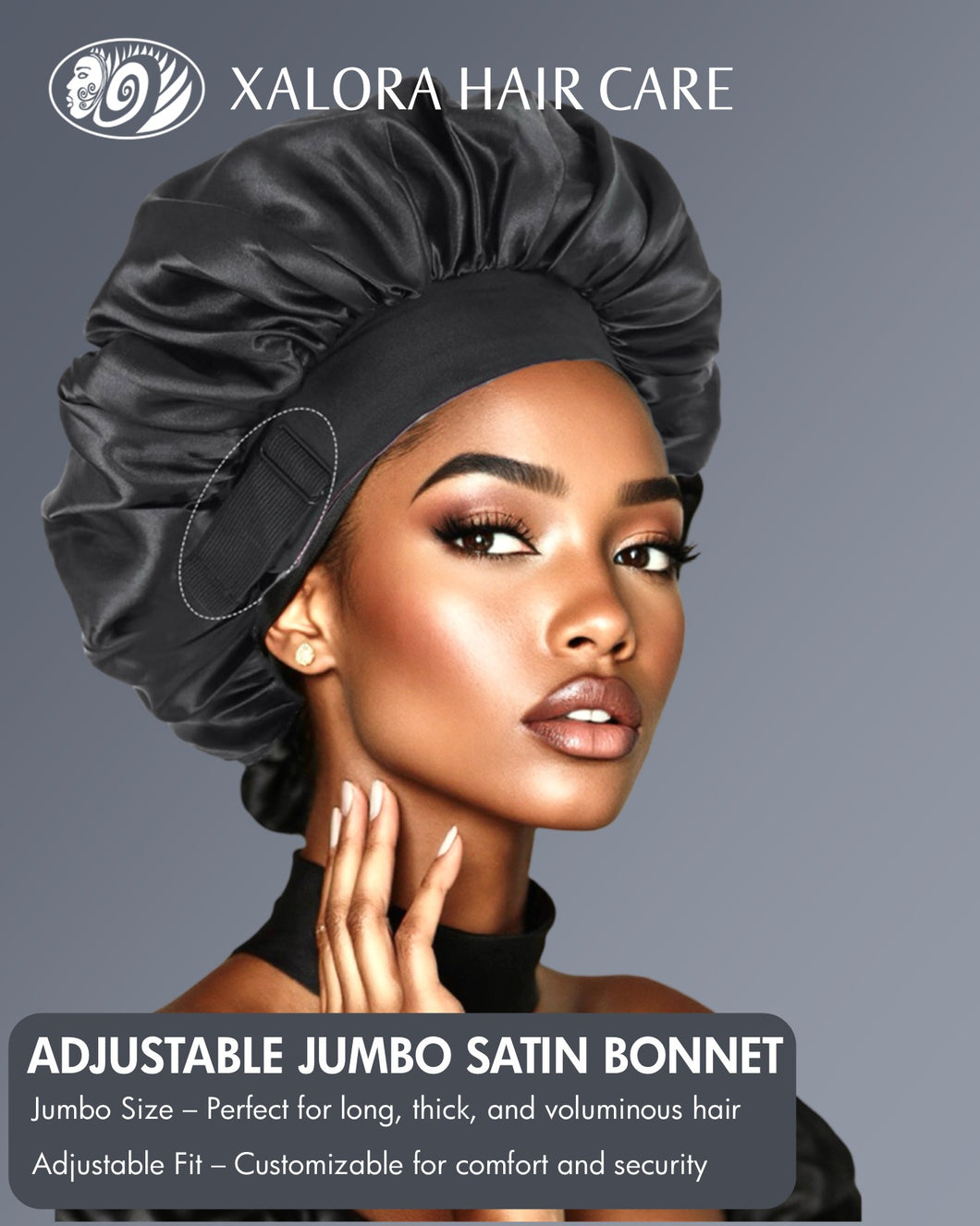 Xalora Verstellbare Jumbo-Satinhaube